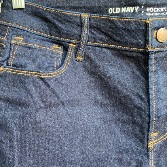 Old Navy Rockstar Women’s Super Skinny Jeans Sz 12 Short Dark Rinse Mid Rise 27" - Picture 12 of 12